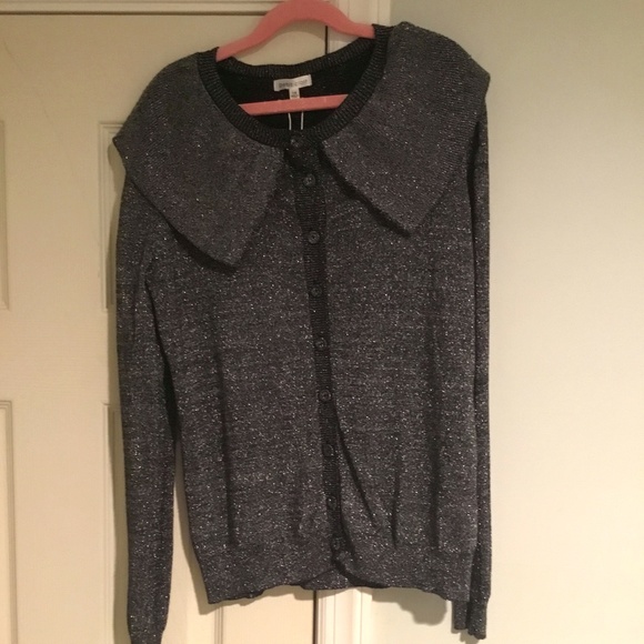 NWT!! Silver sparkly cardigan with collar! - Picture 1 of 1